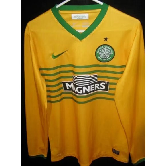 Vintage Nike Celtic FC Carling Scotland Soccer Football Jersey Small Yellow - Picture 1 of 4